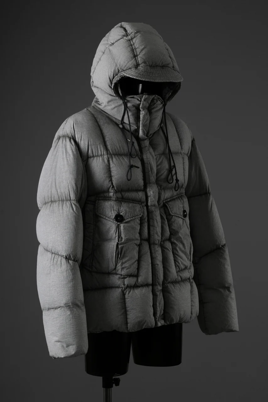 Ten c TEMPEST DOWN JACKET Ⅱ / FROSTED TRANSPARENT POLISHED NYLON (GRAY) - Image 3