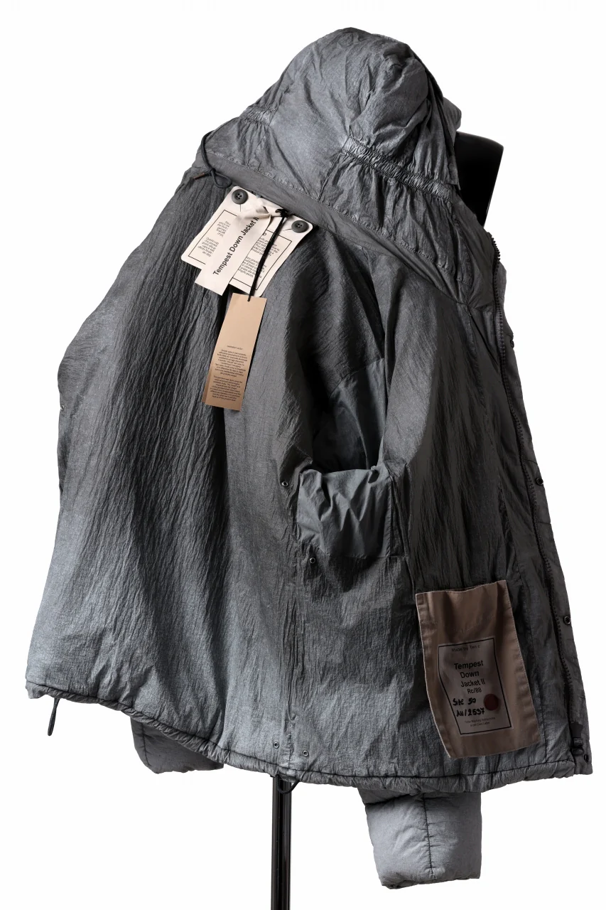 Ten c TEMPEST DOWN JACKET Ⅱ / FROSTED TRANSPARENT POLISHED NYLON (GRAY) - Image 31