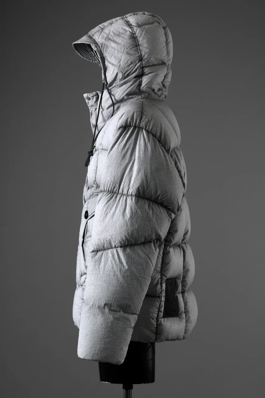 Ten c TEMPEST DOWN JACKET Ⅱ / FROSTED TRANSPARENT POLISHED NYLON (GRAY) - Image 4