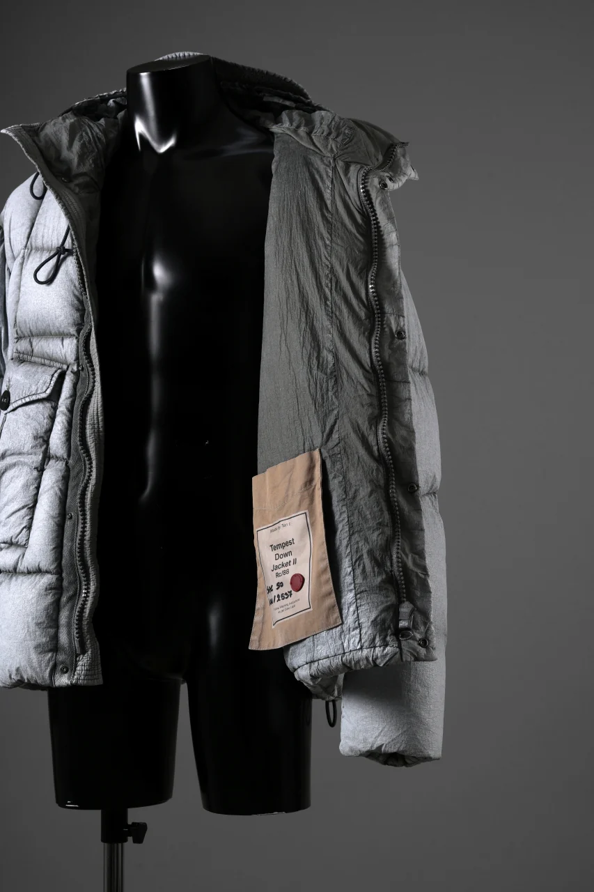 Ten c TEMPEST DOWN JACKET Ⅱ / FROSTED TRANSPARENT POLISHED NYLON (GRAY) - Image 46