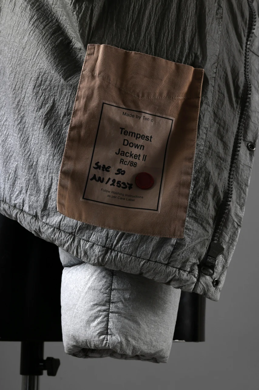 Ten c TEMPEST DOWN JACKET Ⅱ / FROSTED TRANSPARENT POLISHED NYLON (GRAY) - Image 49