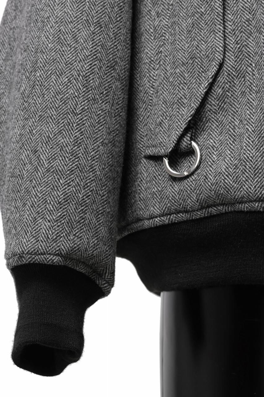 TARO HORIUCHI / th products 3D Collar MA-1 / herringbone tweed (gray) - Image 15