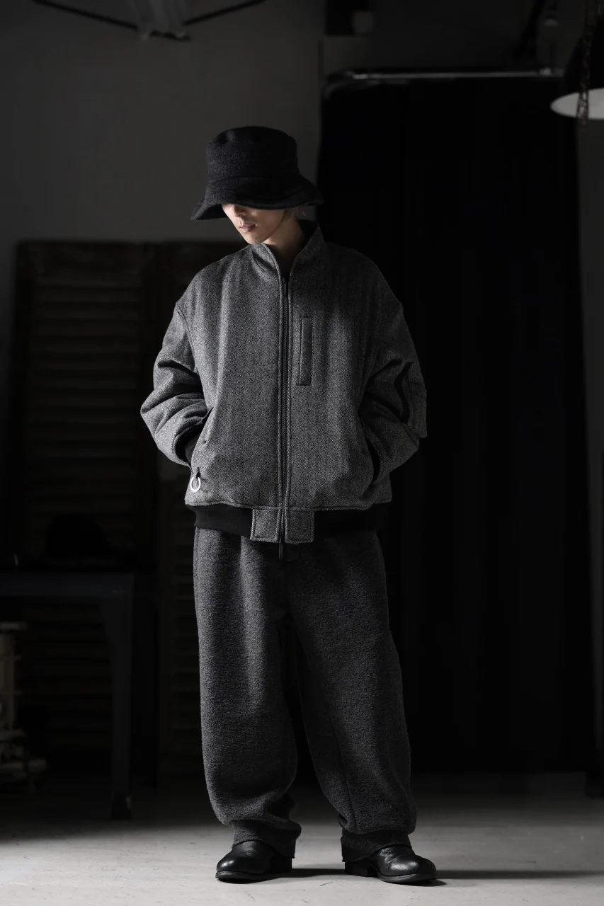 TARO HORIUCHI / th products 3D Collar MA-1 / herringbone tweed (gray) - Image 26