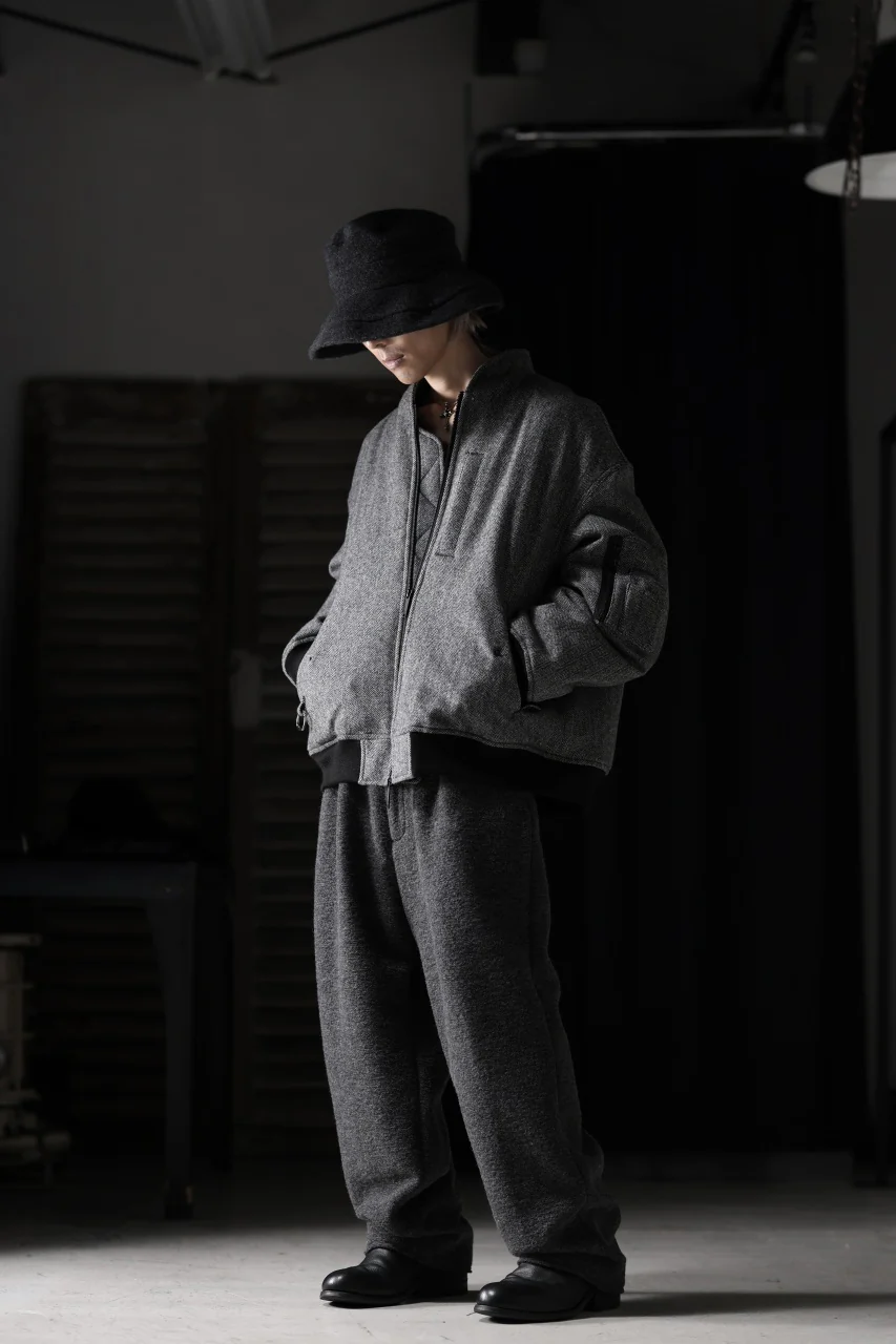 TARO HORIUCHI / th products 3D Collar MA-1 / herringbone tweed (gray) - Image 27
