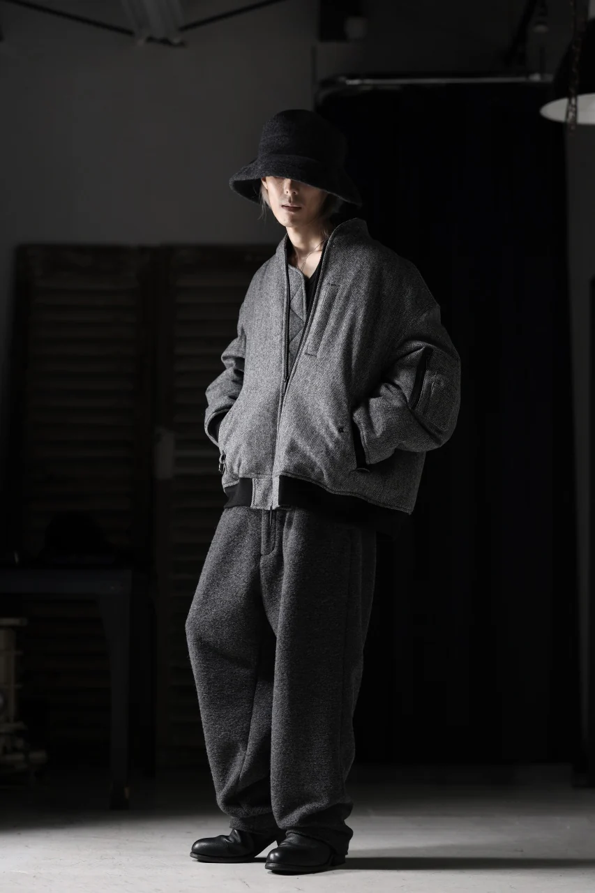 TARO HORIUCHI / th products 3D Collar MA-1 / herringbone tweed (gray) - Image 28