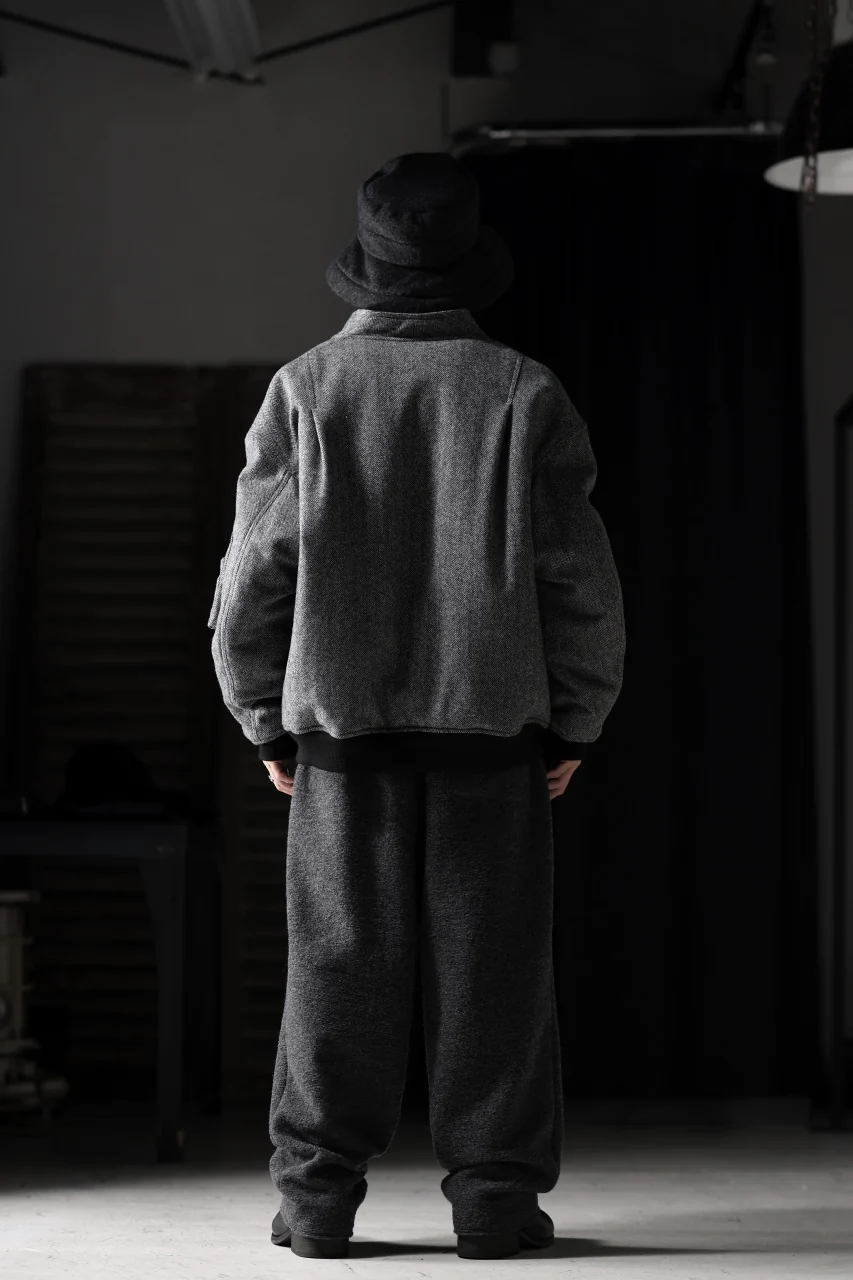 TARO HORIUCHI / th products 3D Collar MA-1 / herringbone tweed (gray) - Image 31