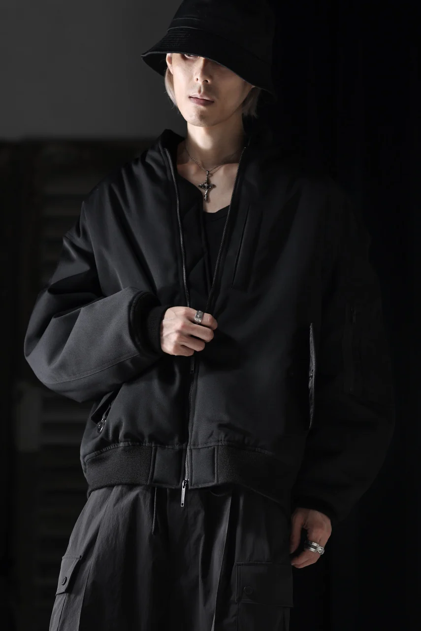 TARO HORIUCHI / th products 3D Collar MA-1 / wool gabardine (black) - Image 26