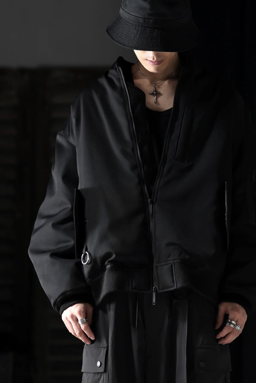 TARO HORIUCHI / th products 3D Collar MA-1 / wool gabardine (black) - Image 27