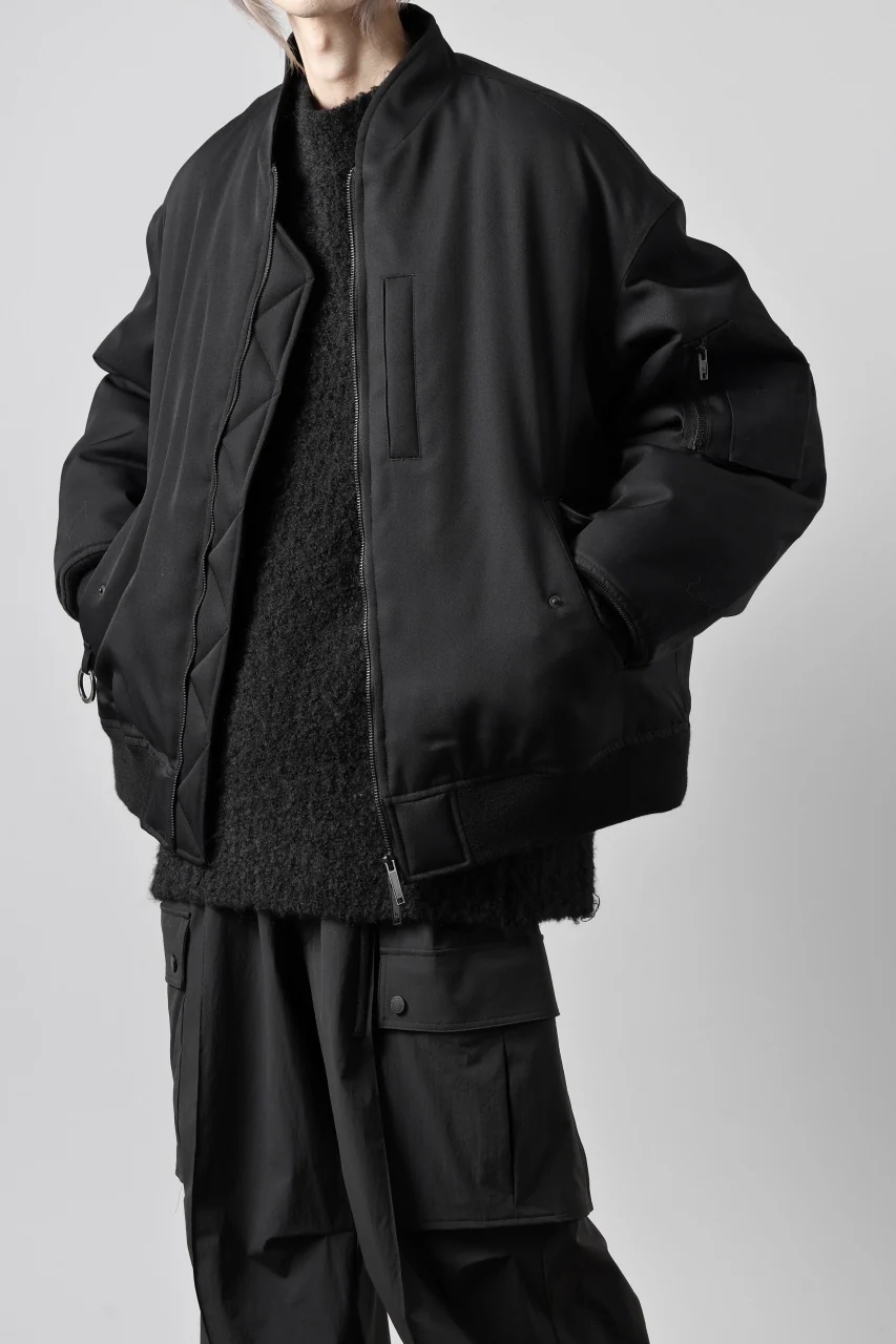 TARO HORIUCHI / th products 3D Collar MA-1 / wool gabardine (black) - Image 3