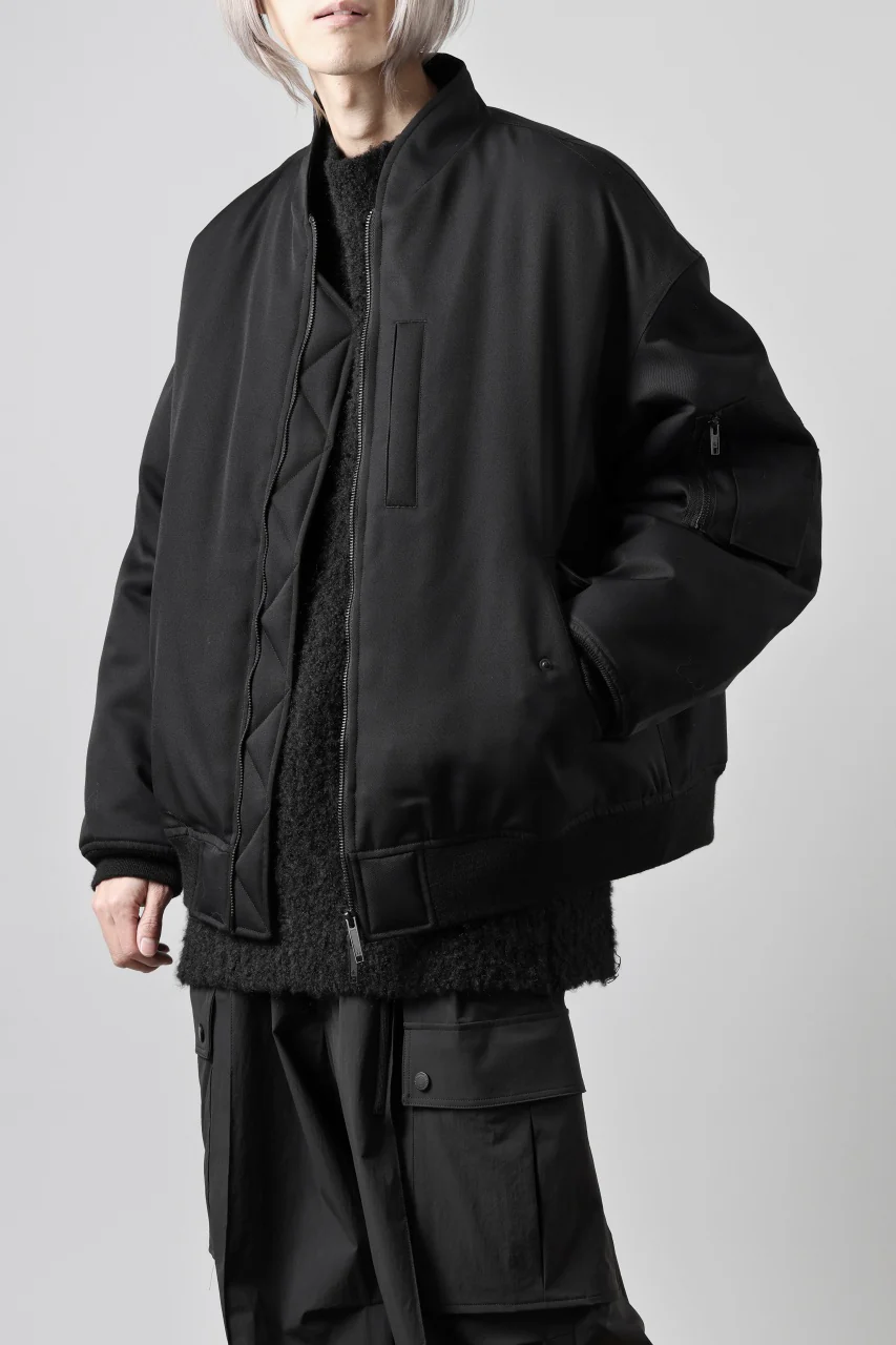 TARO HORIUCHI / th products 3D Collar MA-1 / wool gabardine (black) - Image 4