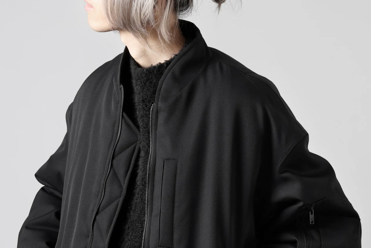 TARO HORIUCHI / th products 3D Collar MA-1 / wool gabardine (black) - Image 44