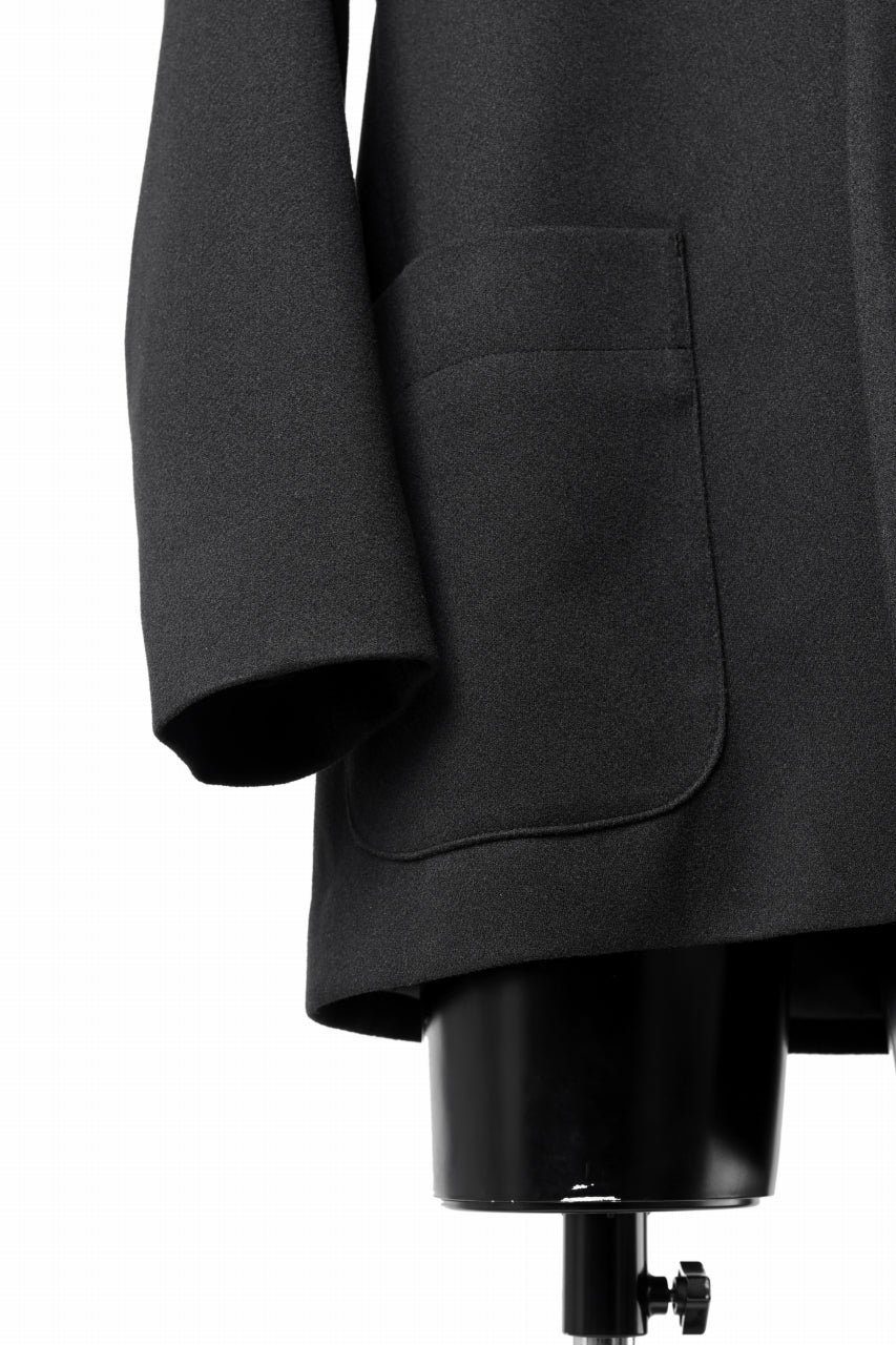 TARO HORIUCHI / th products Collarless Jacket / active setter tweed knit (black) - Image 13