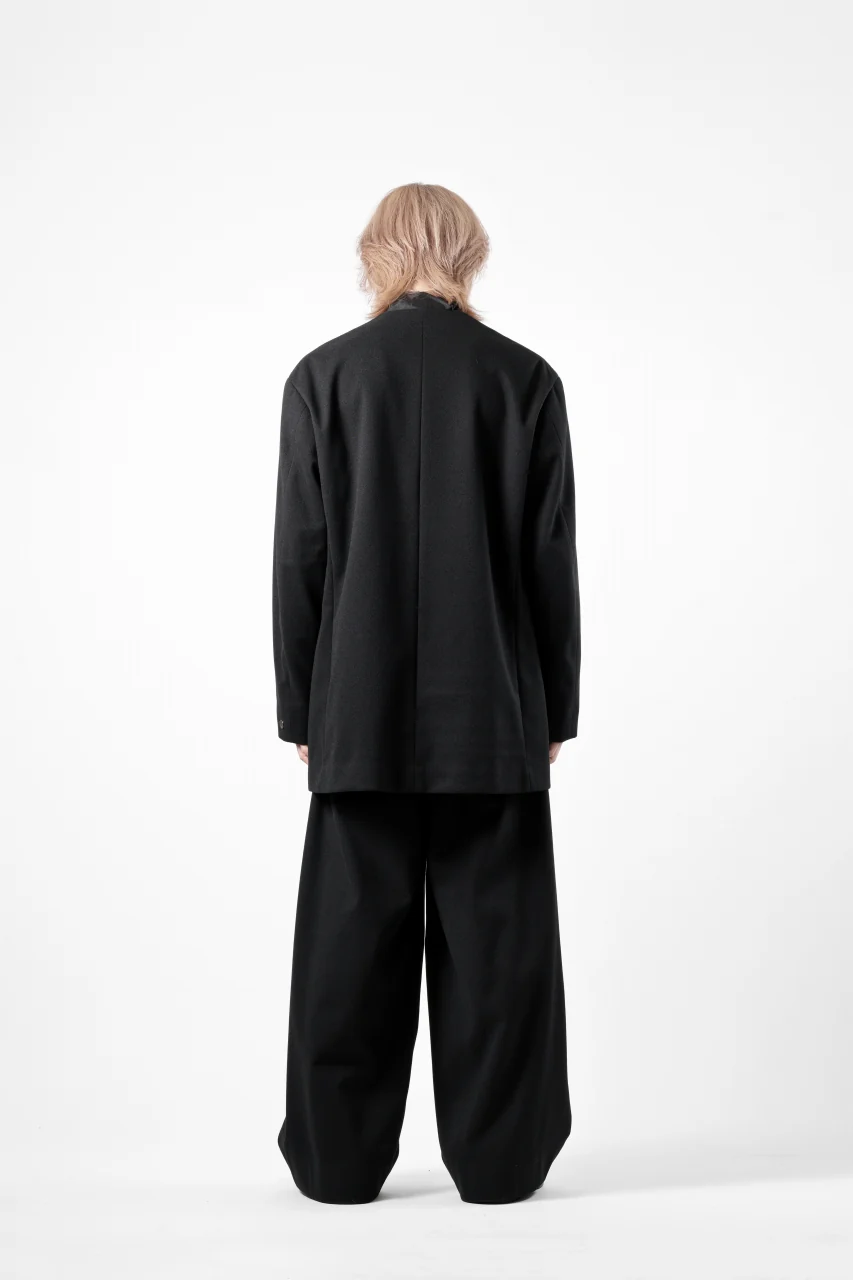 TARO HORIUCHI / th products Collarless Jacket / active setter tweed knit (black) - Image 26