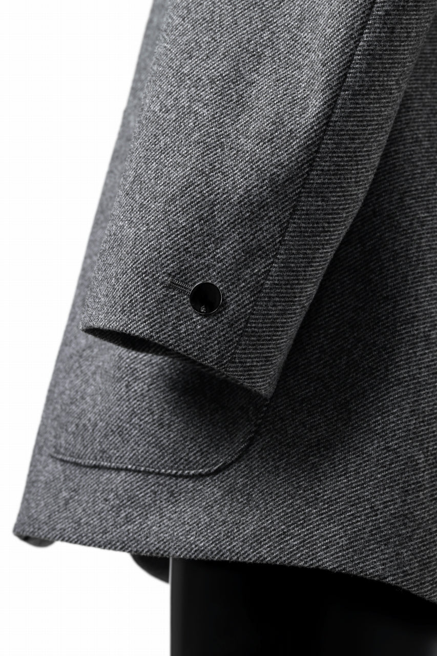 TARO HORIUCHI / th products Collarless Jacket / active setter tweed knit (gray) - Image 24