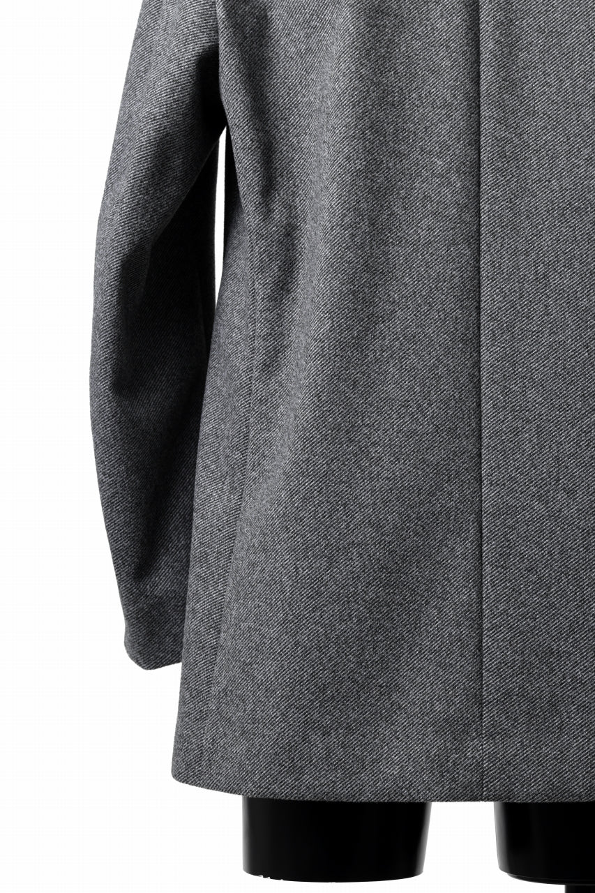 TARO HORIUCHI / th products Collarless Jacket / active setter tweed knit (gray) - Image 27