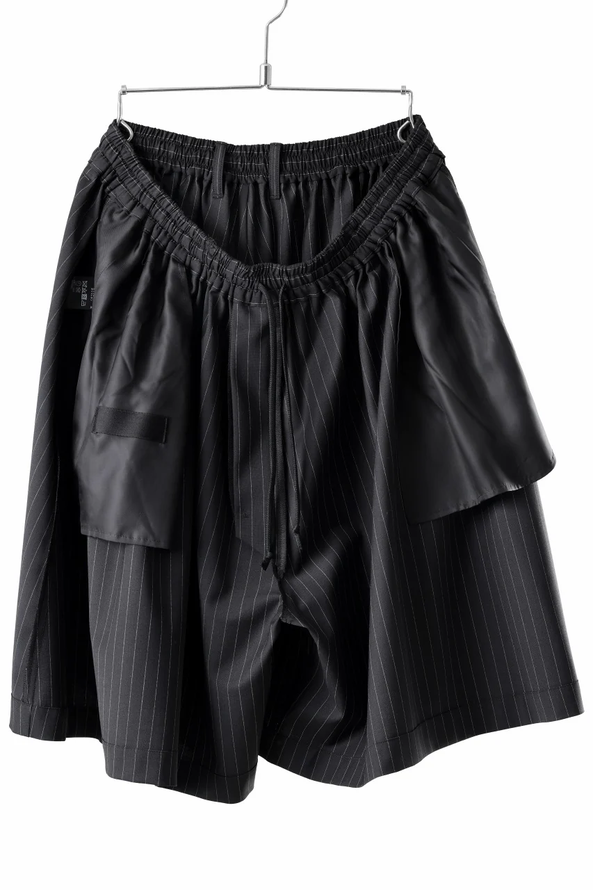 TARO HORIUCHI / th products HORN / Volume Short Pants / 2way Stretch W/P Tropical (black stripe) - Image 5
