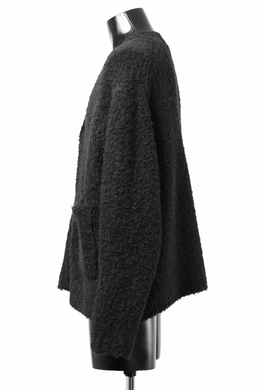 TARO HORIUCHI / th products Inflated Cardigan / 1/4.5 kasuri loop knit (black) - Image 3