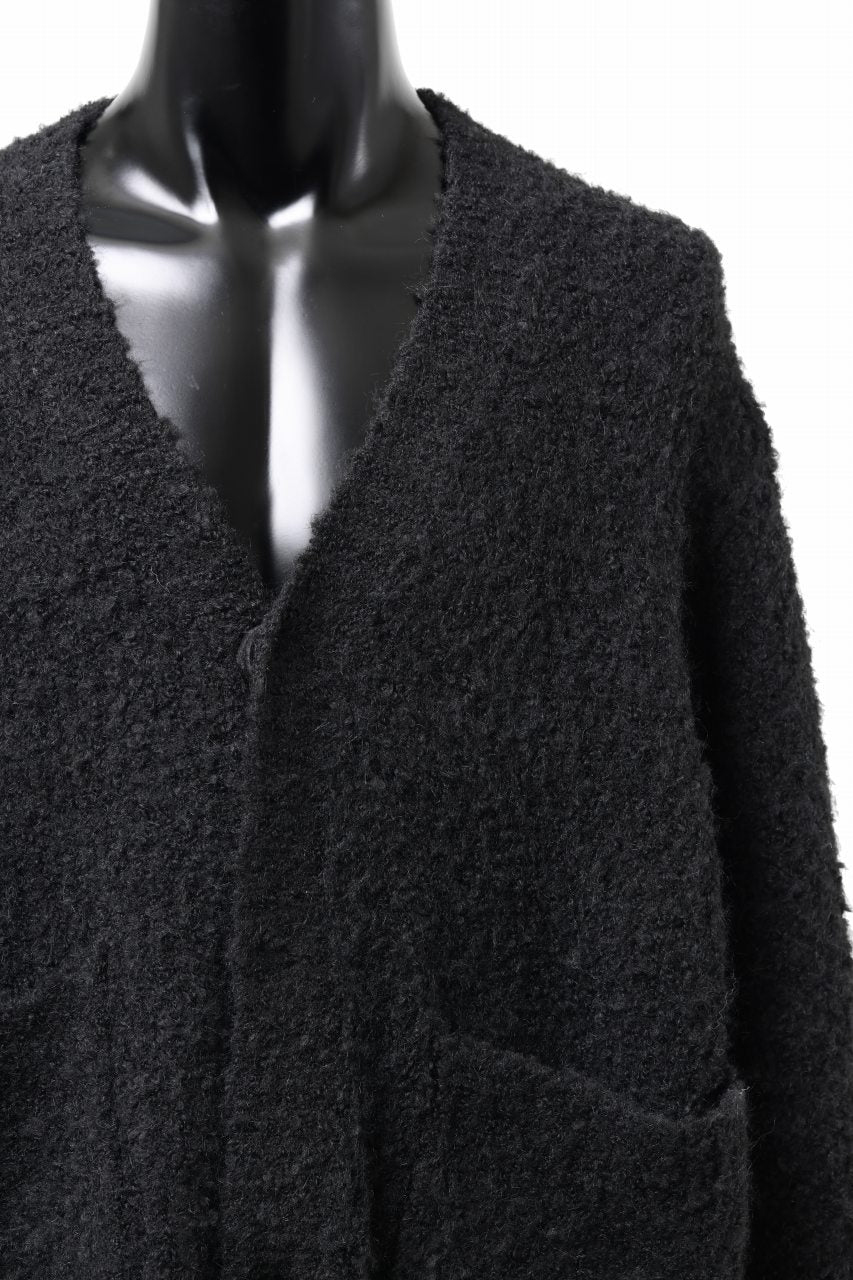 TARO HORIUCHI / th products Inflated Cardigan / 1/4.5 kasuri loop knit (black) - Image 5