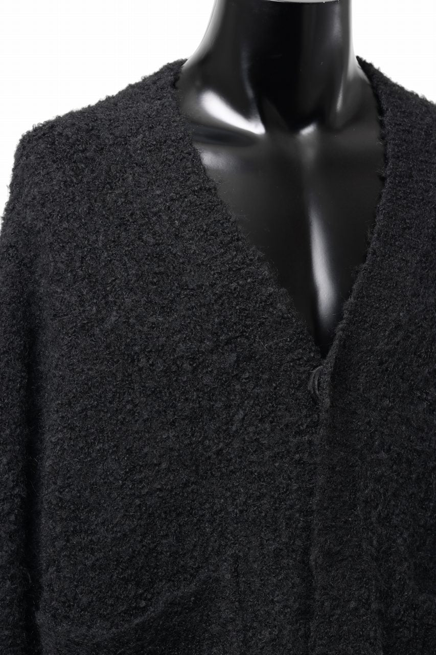 TARO HORIUCHI / th products Inflated Cardigan / 1/4.5 kasuri loop knit (black) - Image 8