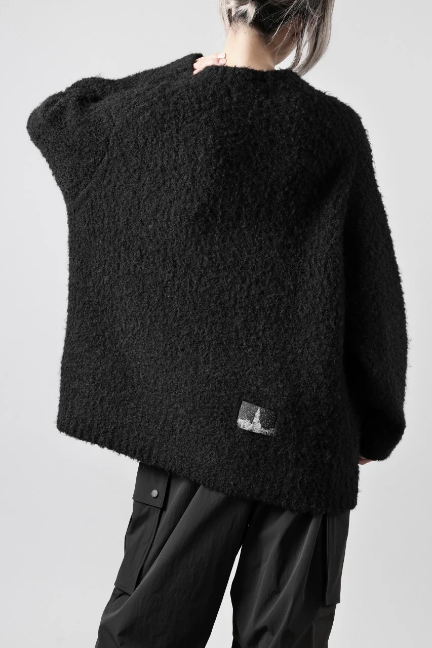 TARO HORIUCHI / th products Inflated Oversized Crew / 1/4.5 kasuri loop knit (black) - Image 11