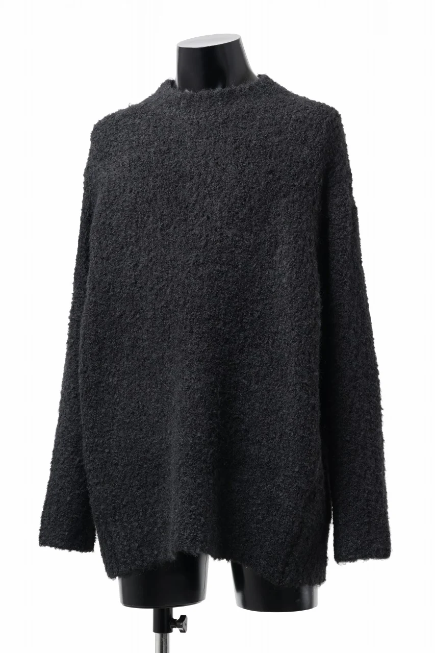 TARO HORIUCHI / th products Inflated Oversized Crew / 1/4.5 kasuri loop knit (black) - Image 13