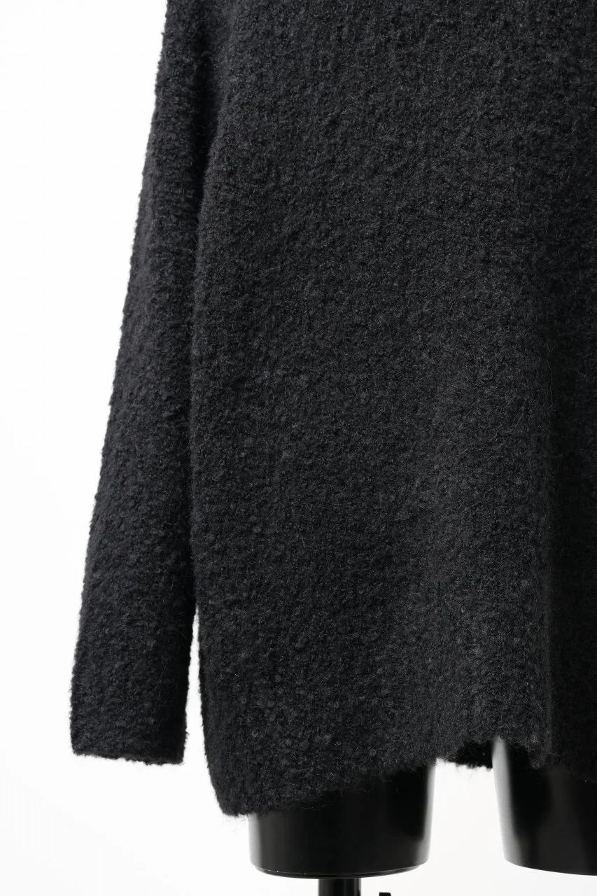 TARO HORIUCHI / th products Inflated Oversized Crew / 1/4.5 kasuri loop knit (black) - Image 17