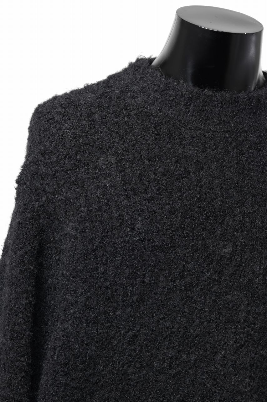TARO HORIUCHI / th products Inflated Oversized Crew / 1/4.5 kasuri loop knit (black) - Image 19