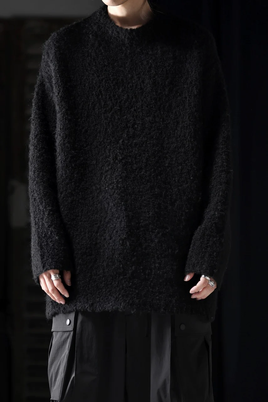 TARO HORIUCHI / th products Inflated Oversized Crew / 1/4.5 kasuri loop knit (black) - Image 27