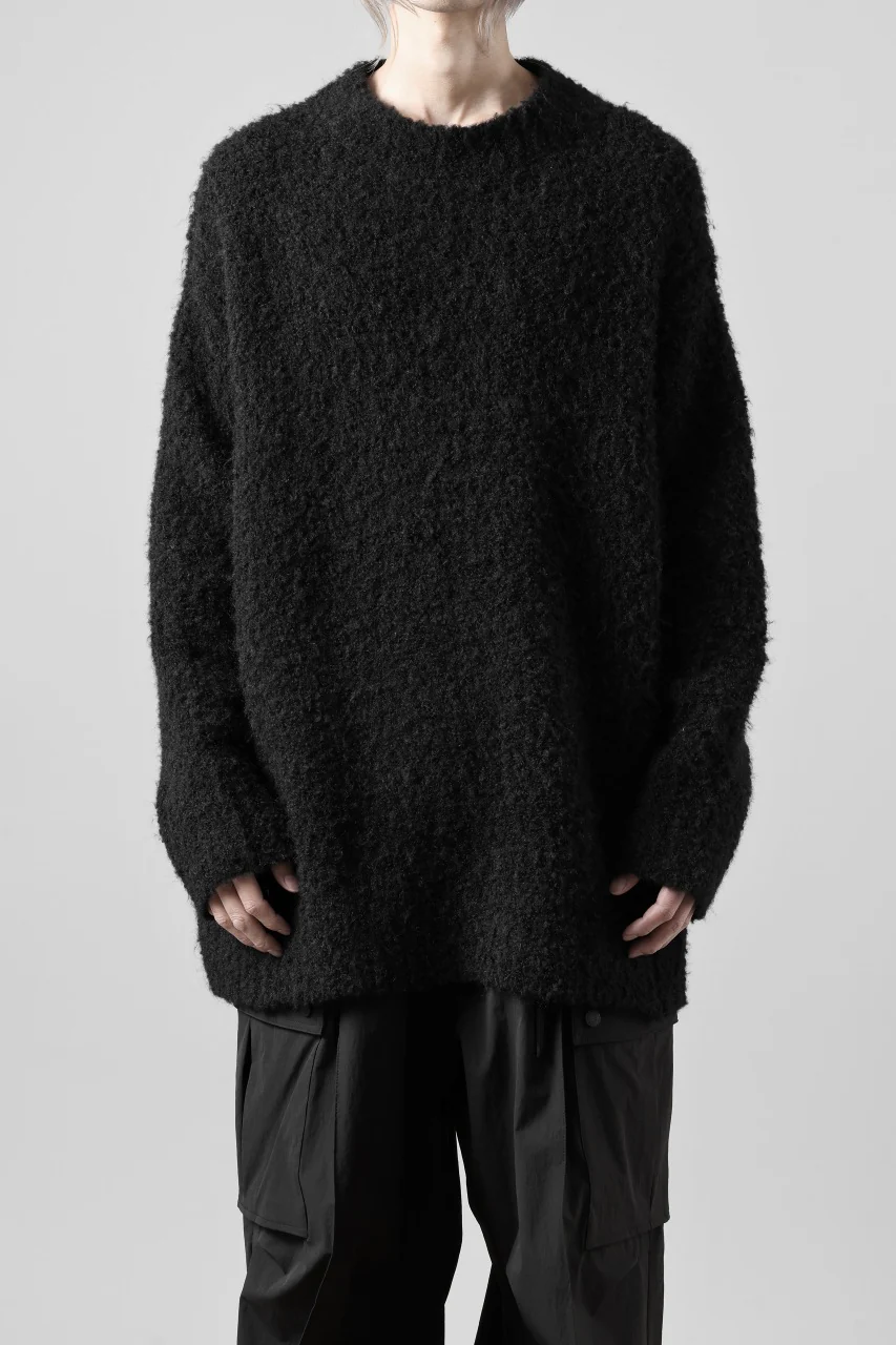TARO HORIUCHI / th products Inflated Oversized Crew / 1/4.5 kasuri loop knit (black) - Image 3