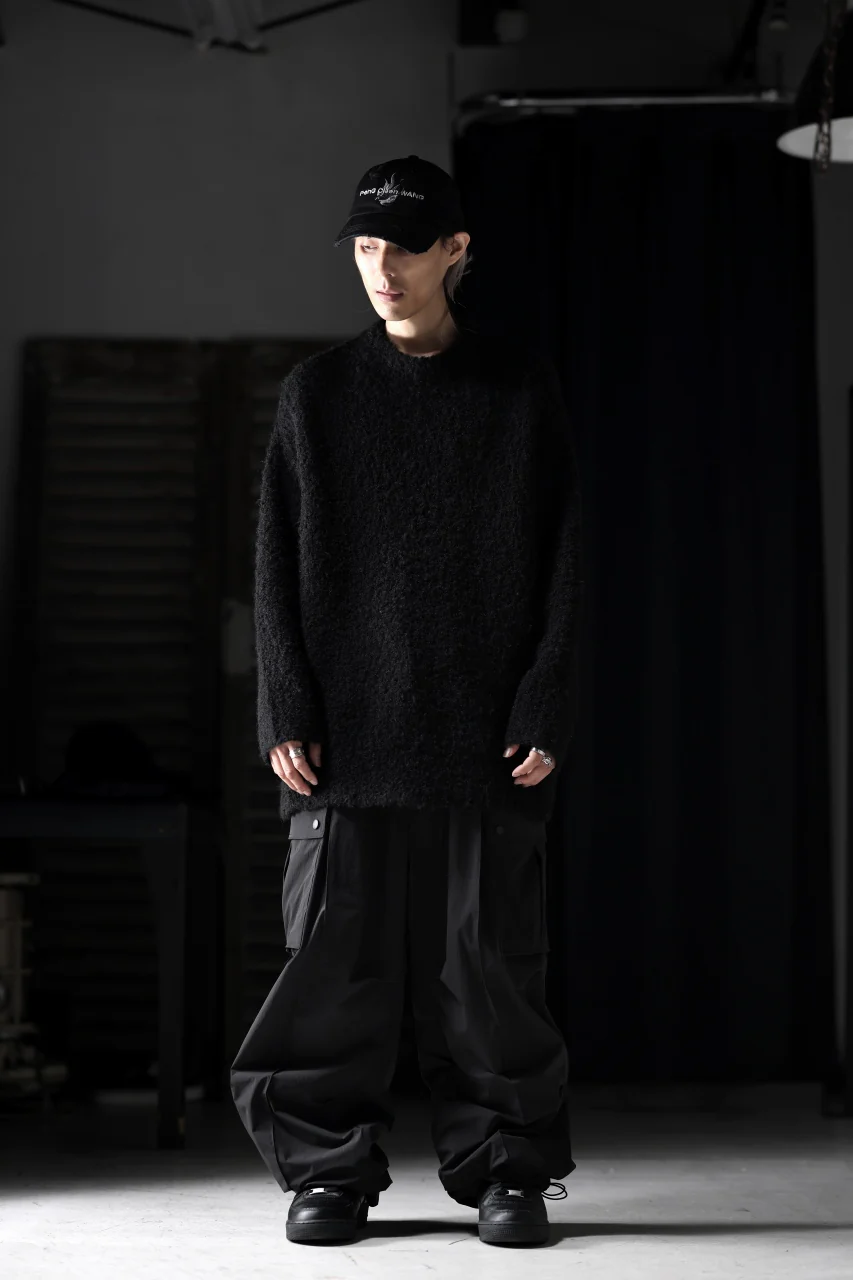 TARO HORIUCHI / th products Inflated Oversized Crew / 1/4.5 kasuri loop knit (black) - Image 30