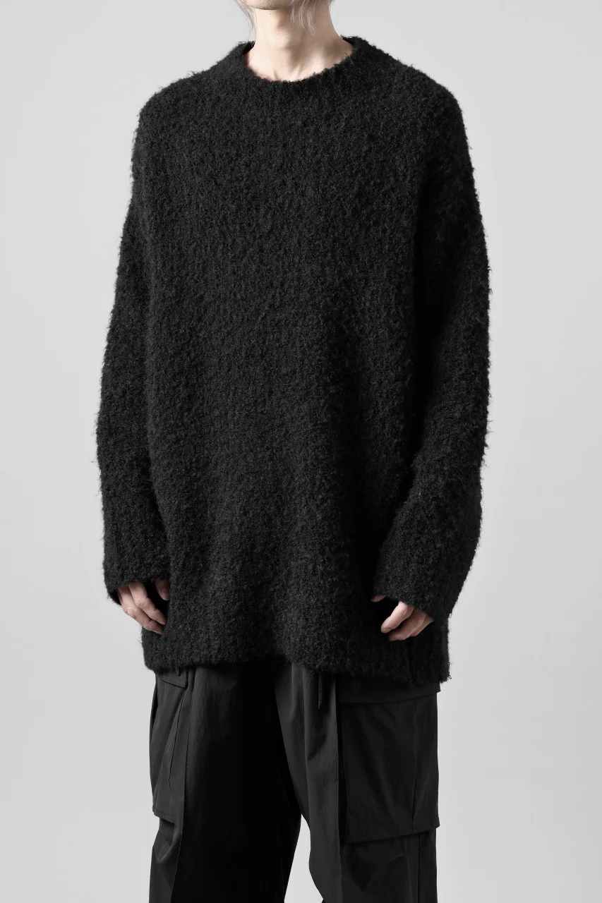 TARO HORIUCHI / th products Inflated Oversized Crew / 1/4.5 kasuri loop knit (black) - Image 4