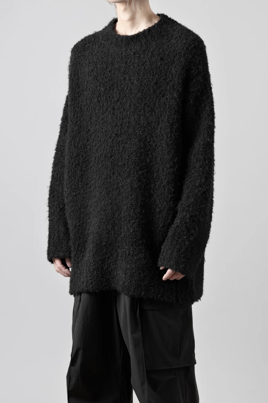 TARO HORIUCHI / th products Inflated Oversized Crew / 1/4.5 kasuri loop knit (black) - Image 5