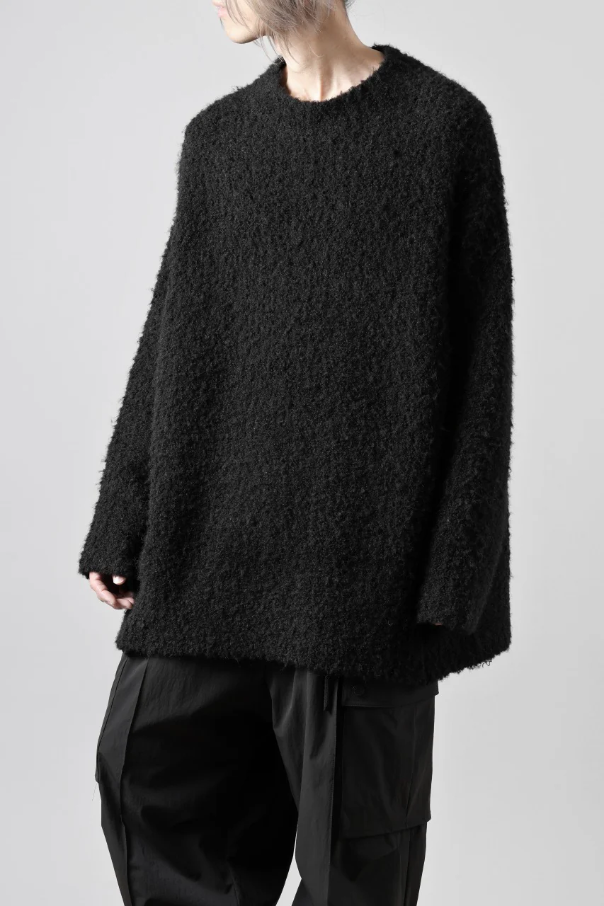 TARO HORIUCHI / th products Inflated Oversized Crew / 1/4.5 kasuri loop knit (black) - Image 6