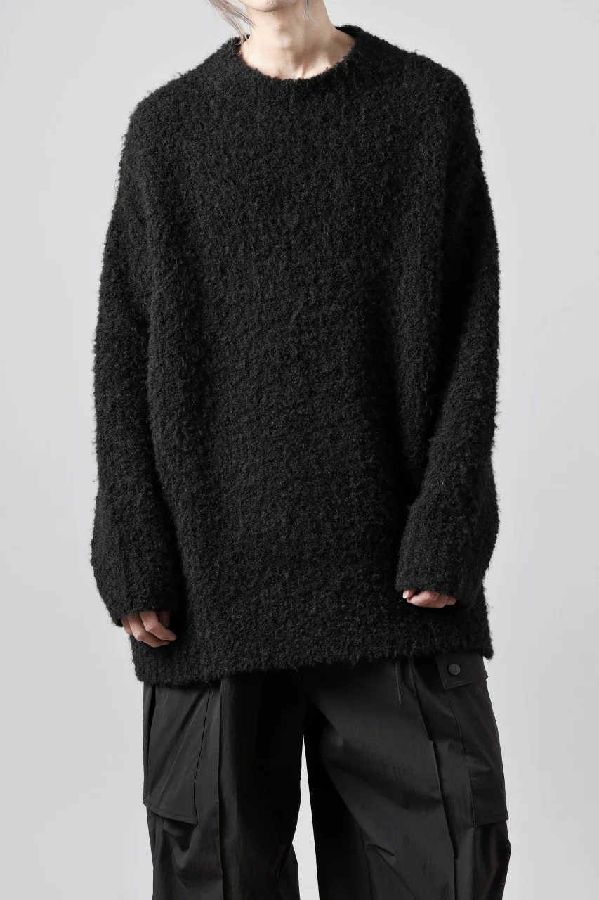 TARO HORIUCHI / th products Inflated Oversized Crew / 1/4.5 kasuri loop knit (black) - Image 7