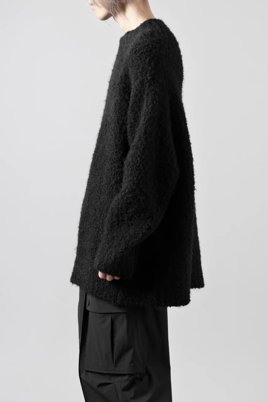 TARO HORIUCHI / th products Inflated Oversized Crew / 1/4.5 kasuri loop knit (black) - Image 8