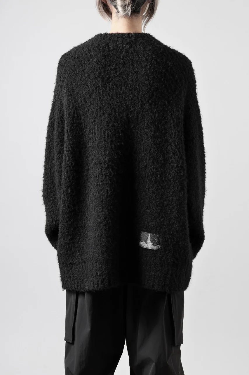 TARO HORIUCHI / th products Inflated Oversized Crew / 1/4.5 kasuri loop knit (black) - Image 9