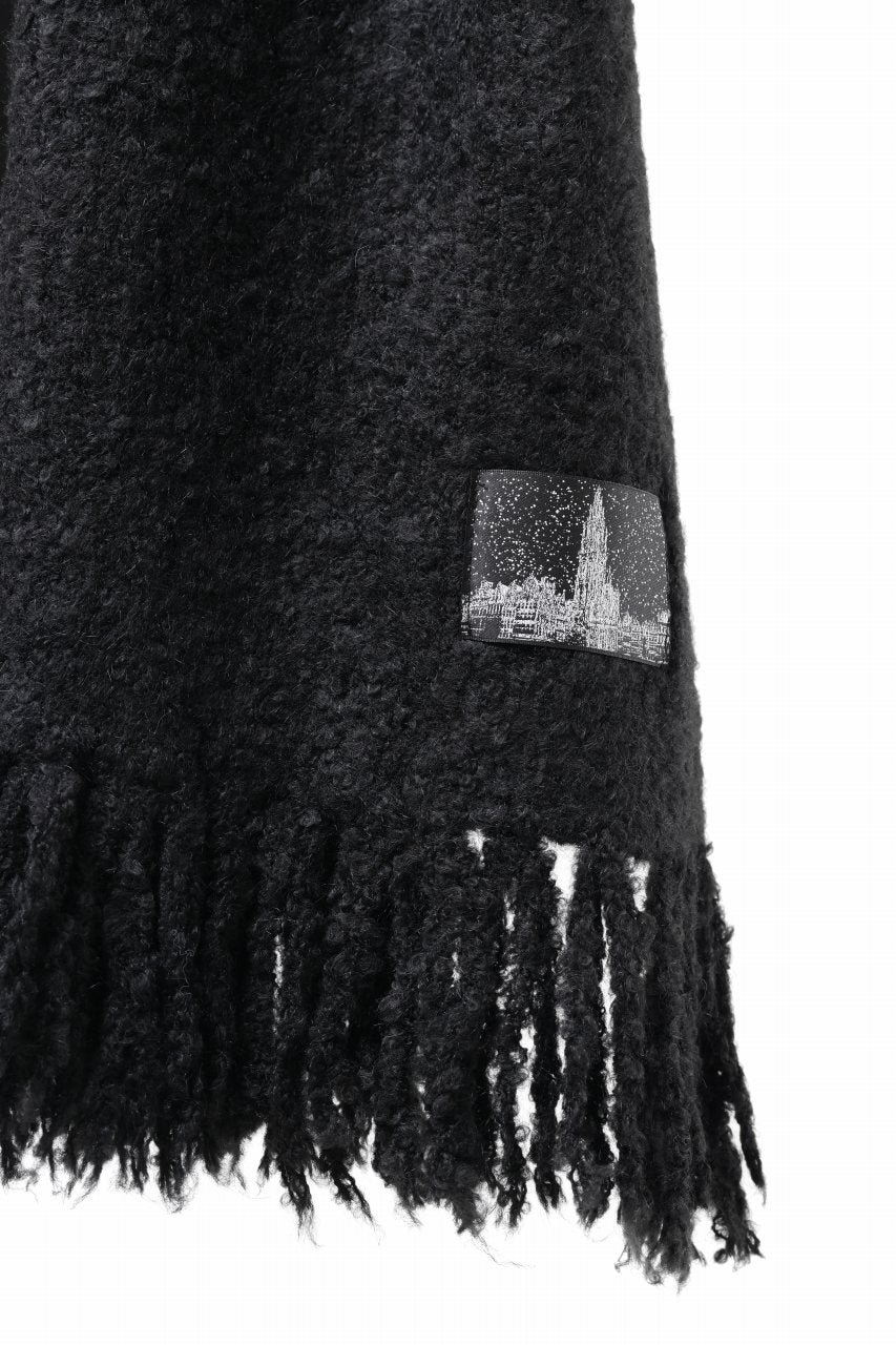 TARO HORIUCHI / th products Inflated Scarf / 1/4.5 kasuri loop knit (black) - Image 10