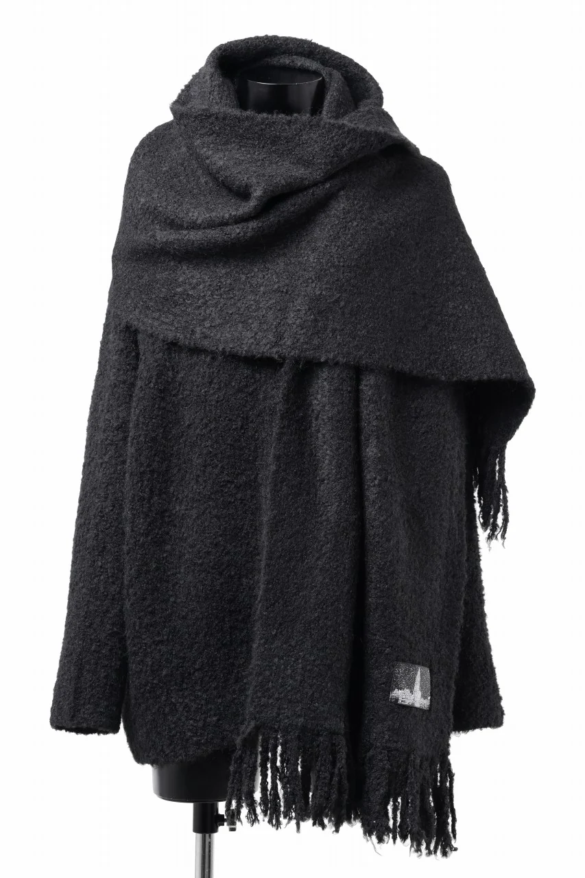 TARO HORIUCHI / th products Inflated Scarf / 1/4.5 kasuri loop knit (black) - Image 11