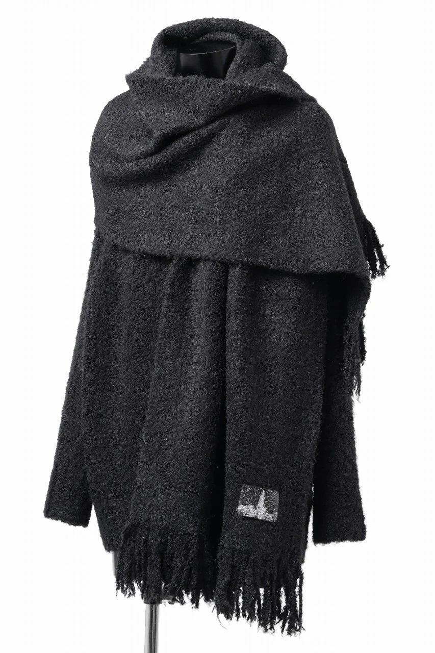 TARO HORIUCHI / th products Inflated Scarf / 1/4.5 kasuri loop knit (black) - Image 12