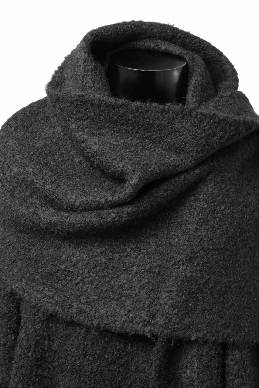 TARO HORIUCHI / th products Inflated Scarf / 1/4.5 kasuri loop knit (black) - Image 13