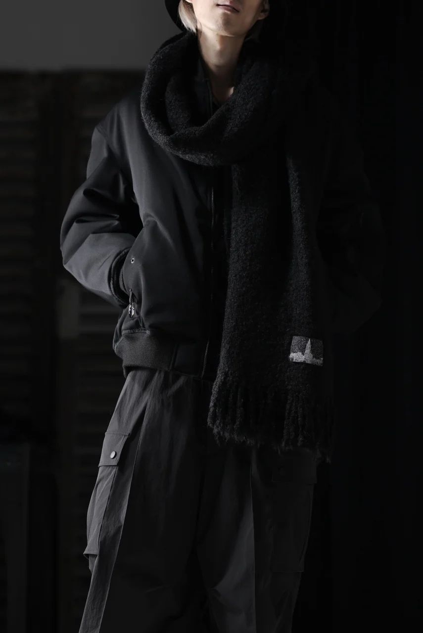 TARO HORIUCHI / th products Inflated Scarf / 1/4.5 kasuri loop knit (black) - Image 18