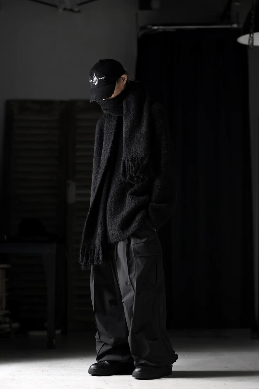 TARO HORIUCHI / th products Inflated Scarf / 1/4.5 kasuri loop knit (black) - Image 22