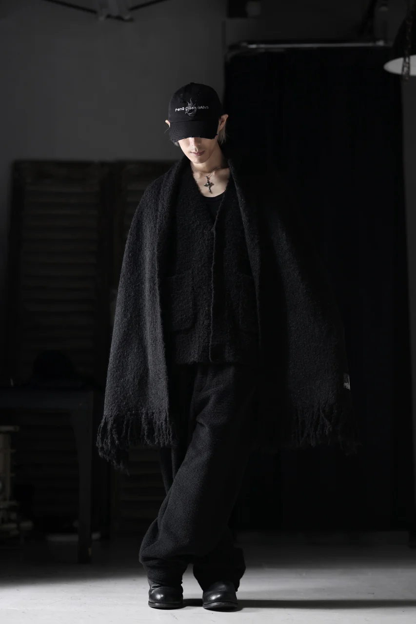 TARO HORIUCHI / th products Inflated Scarf / 1/4.5 kasuri loop knit (black) - Image 26
