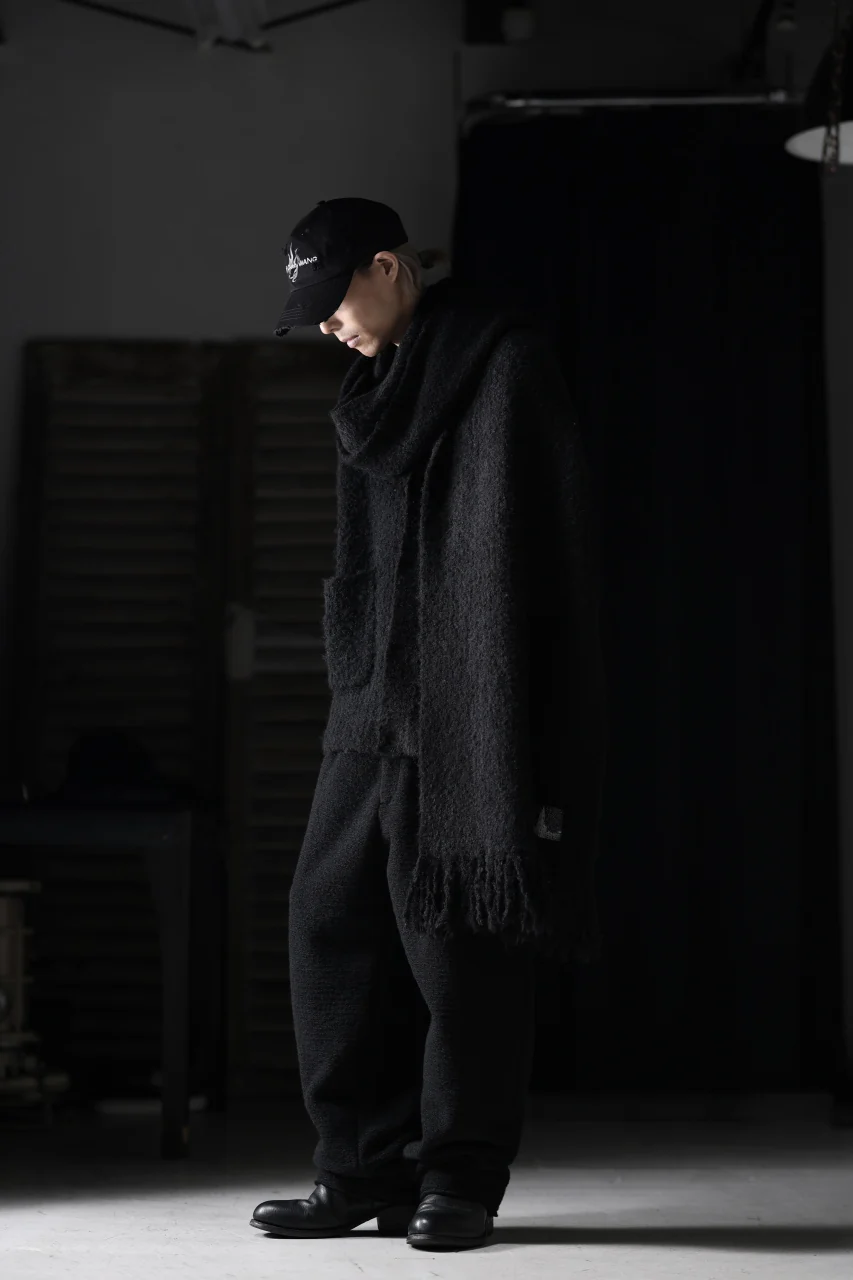 TARO HORIUCHI / th products Inflated Scarf / 1/4.5 kasuri loop knit (black) - Image 27