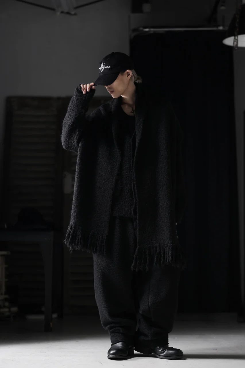 TARO HORIUCHI / th products Inflated Scarf / 1/4.5 kasuri loop knit (black) - Image 29