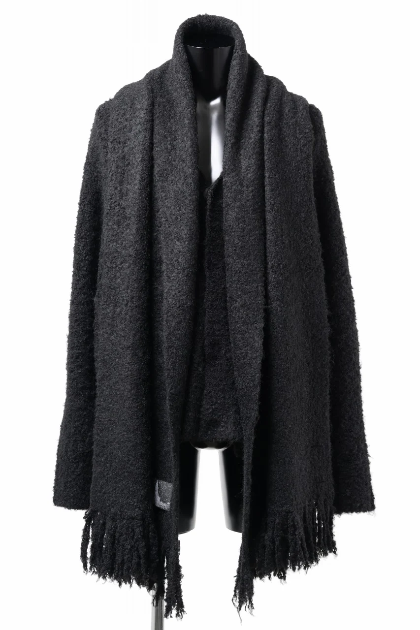 TARO HORIUCHI / th products Inflated Scarf / 1/4.5 kasuri loop knit (black) - Image 3