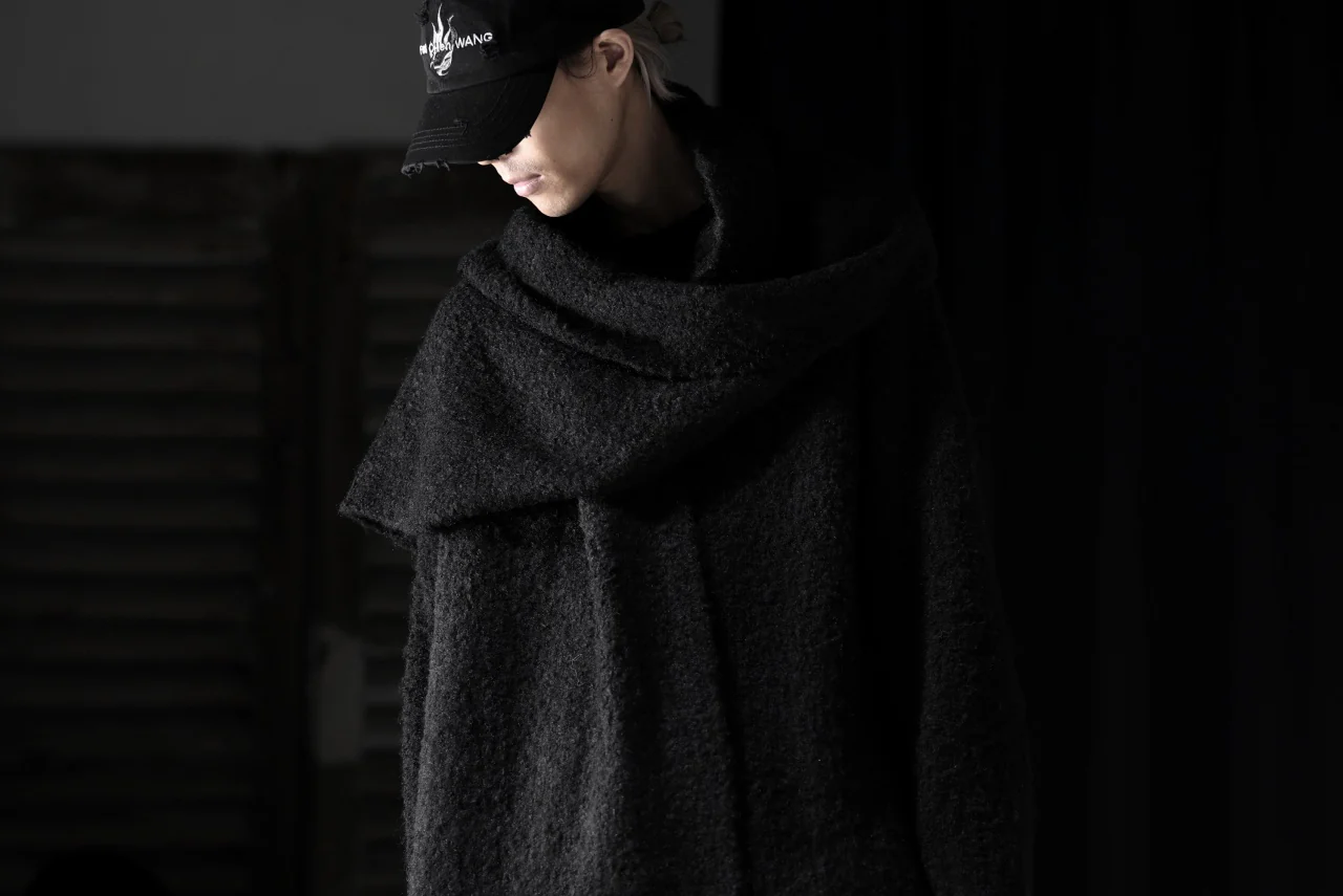 TARO HORIUCHI / th products Inflated Scarf / 1/4.5 kasuri loop knit (black) - Image 31