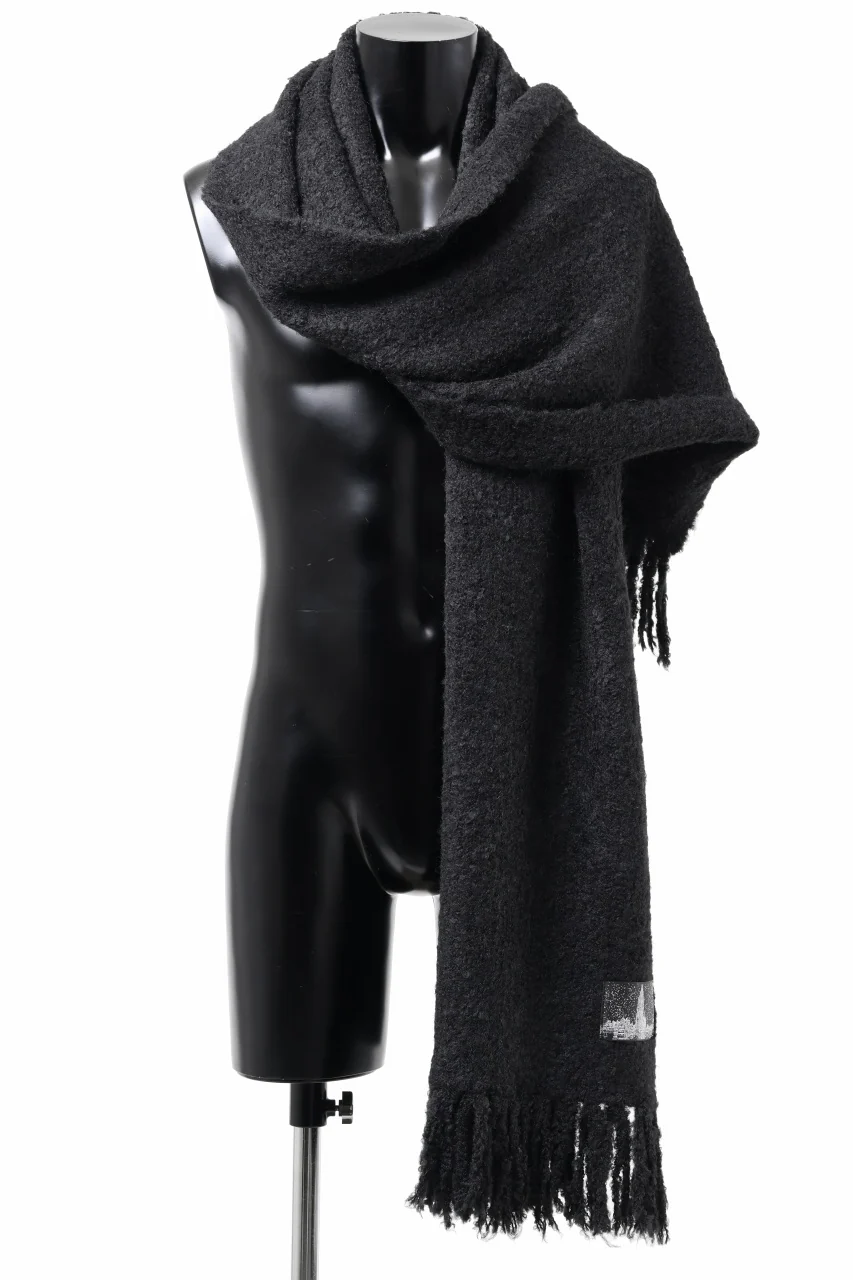 TARO HORIUCHI / th products Inflated Scarf / 1/4.5 kasuri loop knit (black) - Image 5
