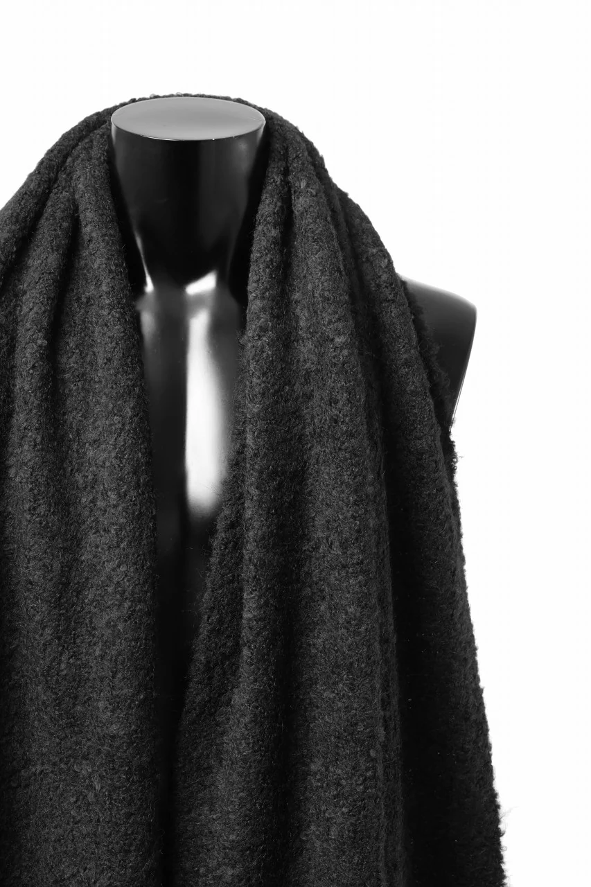 TARO HORIUCHI / th products Inflated Scarf / 1/4.5 kasuri loop knit (black) - Image 7