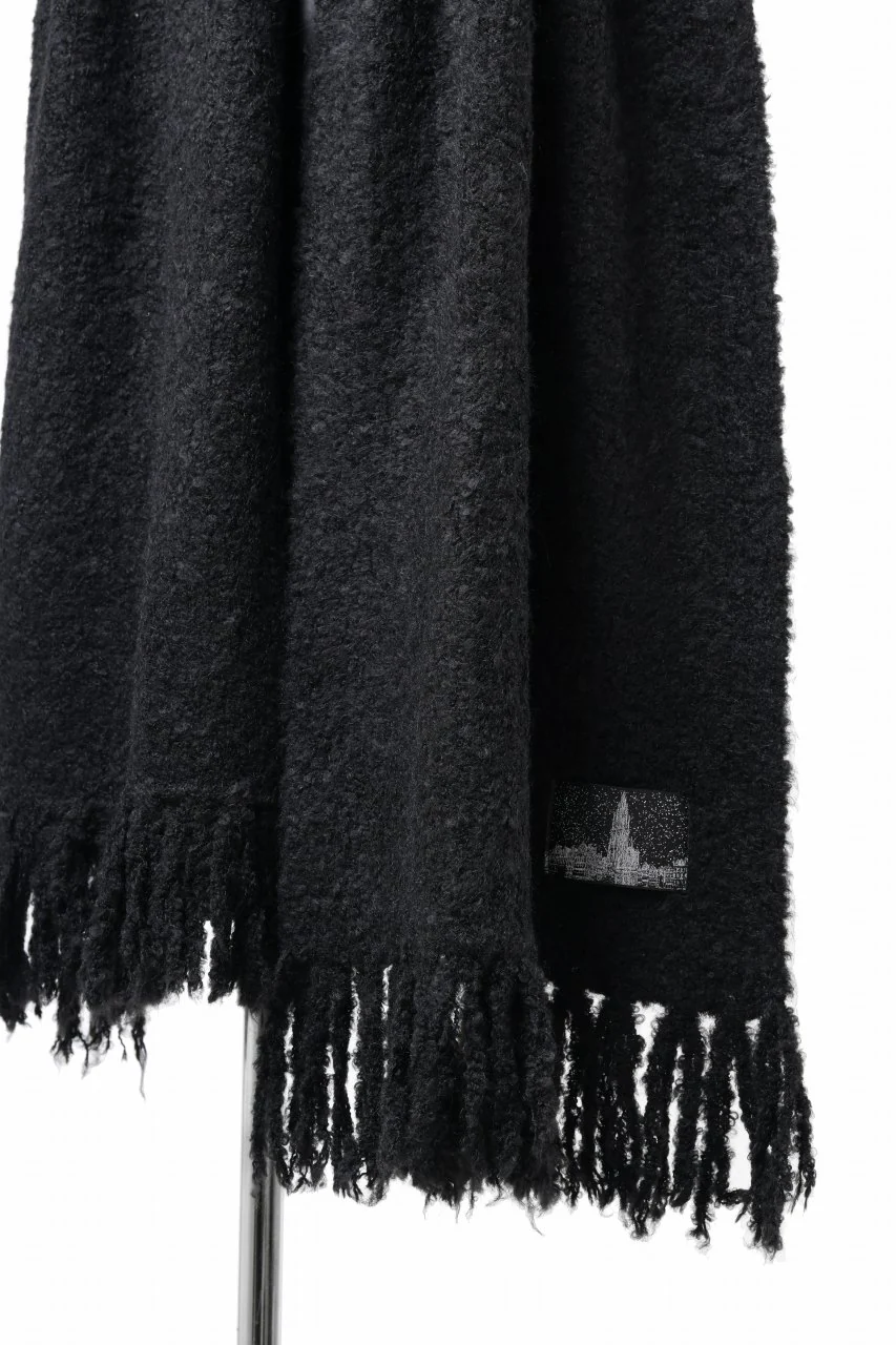 TARO HORIUCHI / th products Inflated Scarf / 1/4.5 kasuri loop knit (black) - Image 8